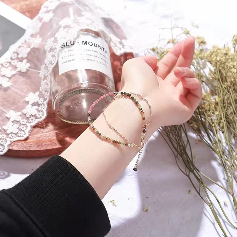 麗子坊] ブレスレット【ウォーターメロントルマリン】 18Kクリスマス